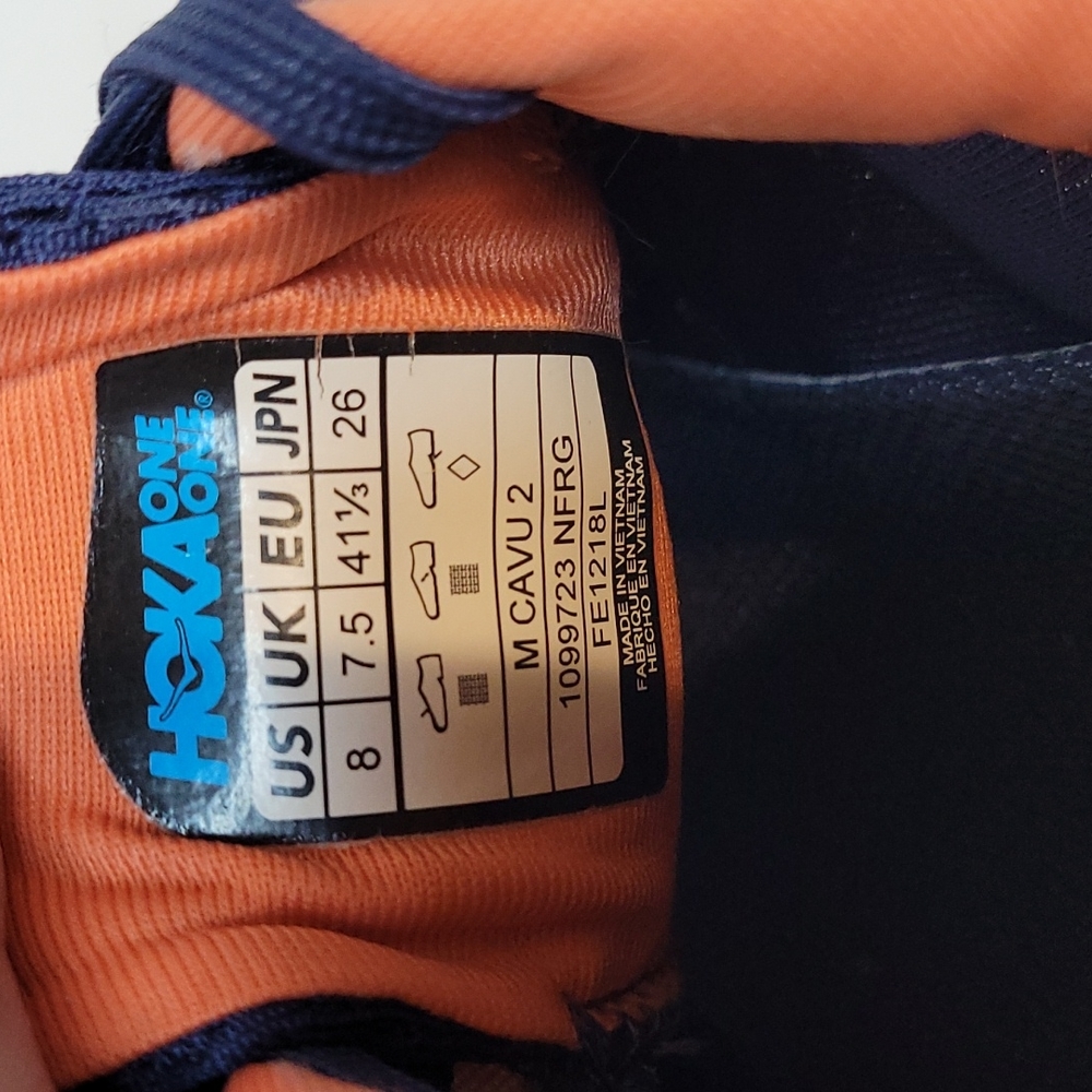 Hoka One One Cavu 2 Men's Size 8 orange blue 1099723 NFRG - Picture 12 of 13